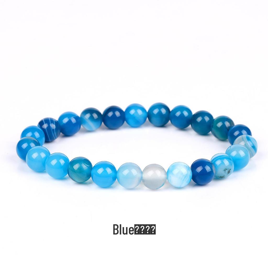 She Yao Natürlicher Kristallachat Tigerauge Armband - Modeschmuck mit einzelnen runden Perlen