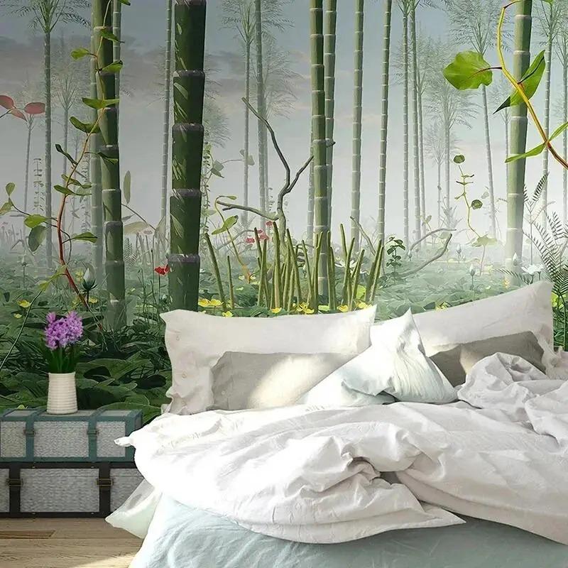 3d Photo Wallpaper Lotus Bamboo Forest Landscape Mural Living Room Bedroom Background Wall Paper