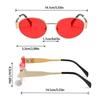 Ovals Metal Frame Sunglasses Unisex Sunglasses Cats Eye Shape Sunglasses for Men and Women