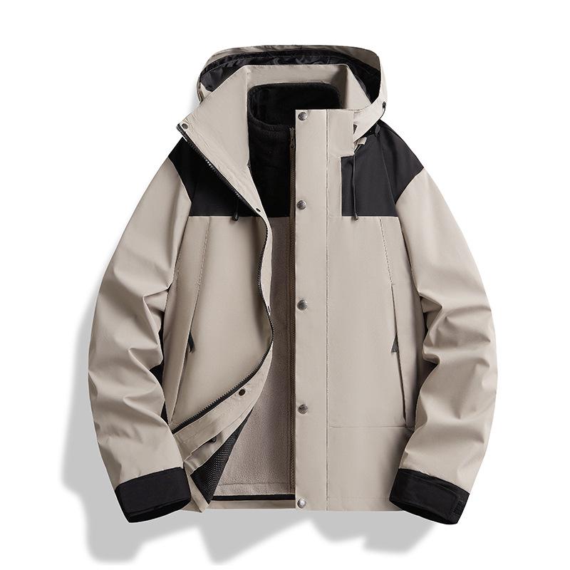 

Куртка-штормовка 3-в-1 Осень/Зима: Водонепроницаемый, Ветрозащитный, На флисовой подкладке, Настраиваемый для групповых покупок 3XL