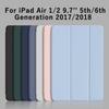 Dreifach faltbare Flip-Hülle für iPad Air 1 2 9,7'' 2013 2014 2017 2018 5. 6. Gen 9,7'' A1893 Magnetischer Ständer PU-Leder Schutzhülle