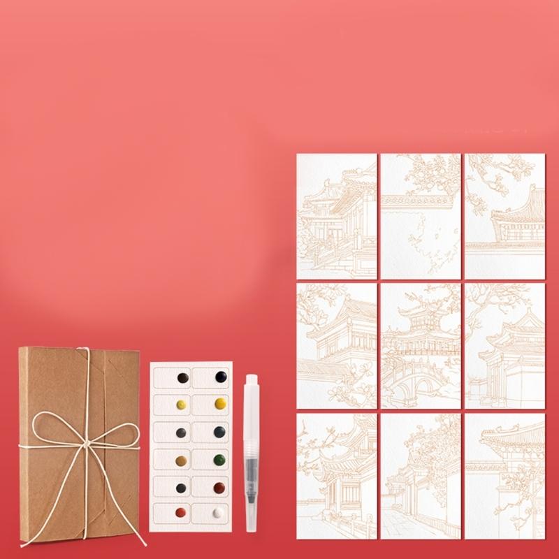 12 Color Watercolor Sketchbook with Accordion Fold Design for Storage and Artistic Creation by Students and Enthusiasts