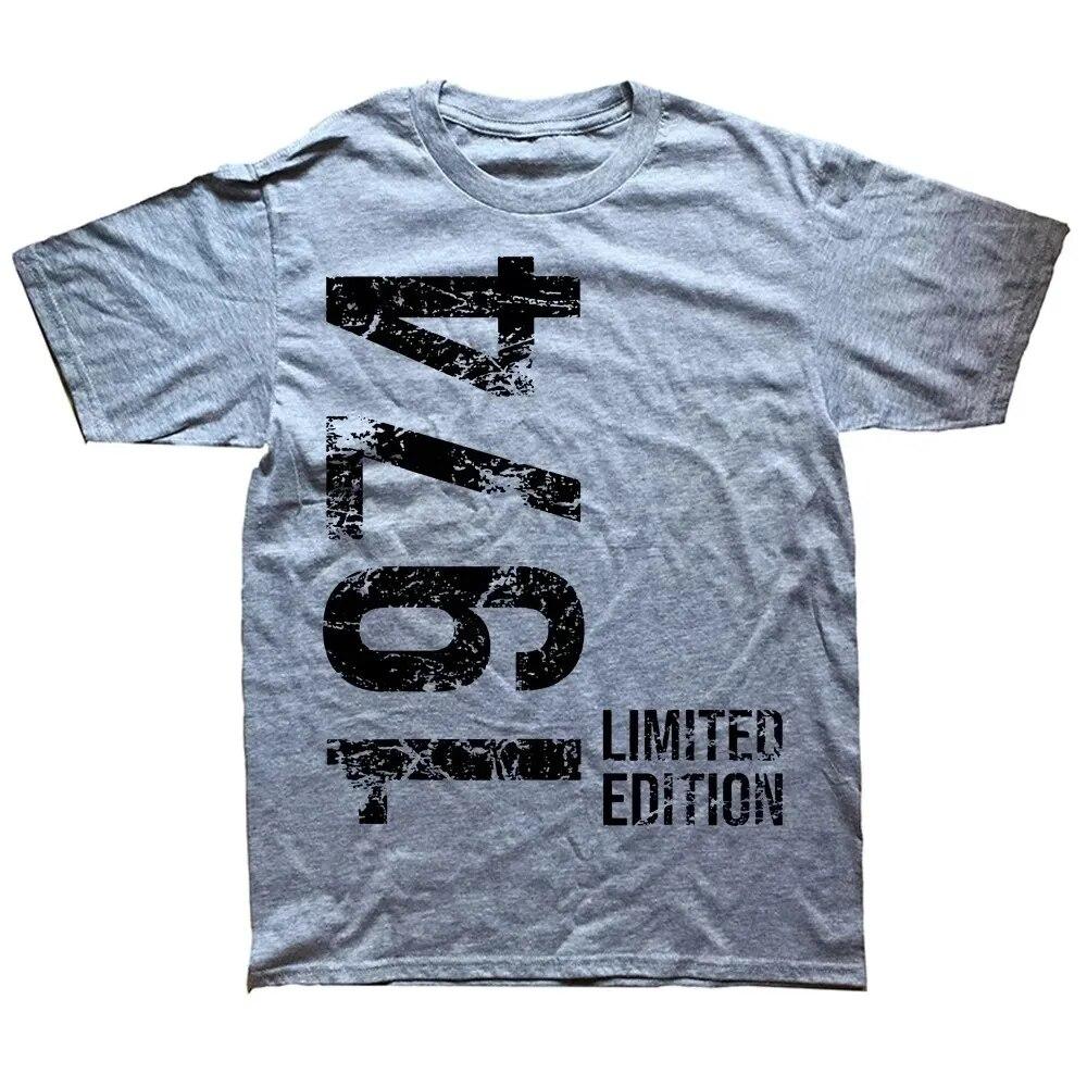 Unisex Dame Bursdag Jubileum T-skjorter 1974 50. 50 År Gammel Limited Edition Vintage Bomulls T-skjorte Gave Kortermet T-skjorte Topper