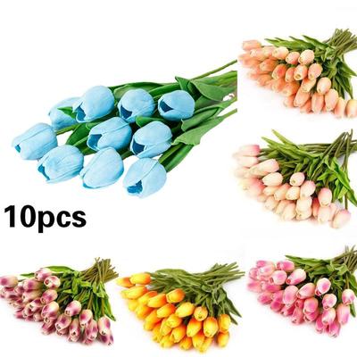 10KS Tulipán simulace Květina Tulipán Růže Umělá květina Latex Skutečný dotyk Svatební kytice Domácí dekorace Svatební dekorace