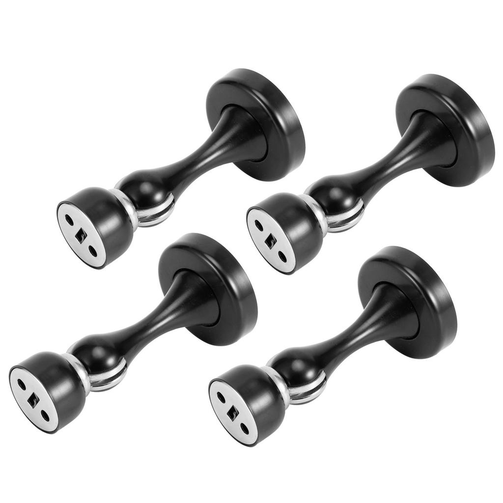 4er Set Edelstahl Magnetischer Türstopper Boden Wand Saug Türstopper (Schwarz Verdickt)