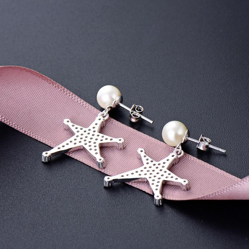 Lindon 925 Sterling Silver Synthetic Pearl Earrings Drop Earrings For Women Wedding Party Gifts