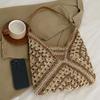Women's Woven Straw Shoulder Bag Medium Size Handbag With Handle For Beach Vacation