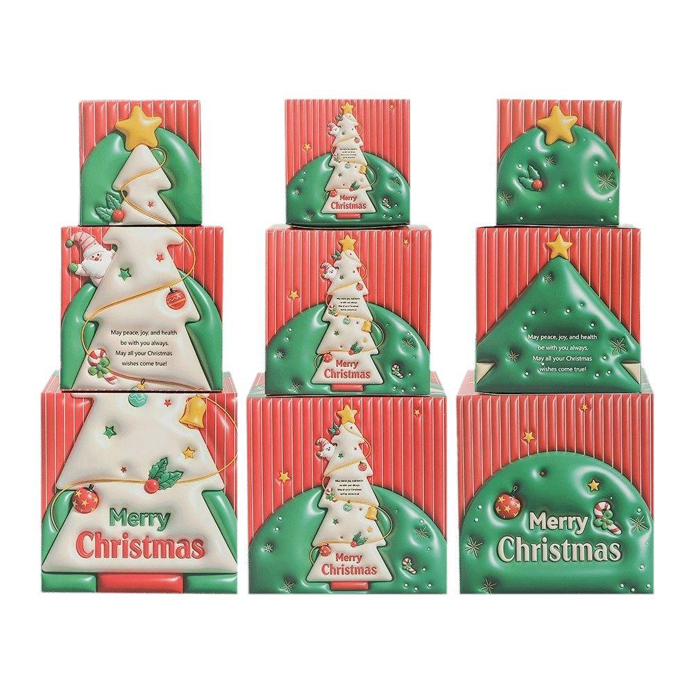 3pcs Snowman Christmas Gift Box Colorful Xmas Decor Funny Paper Candy Box Holiday Party