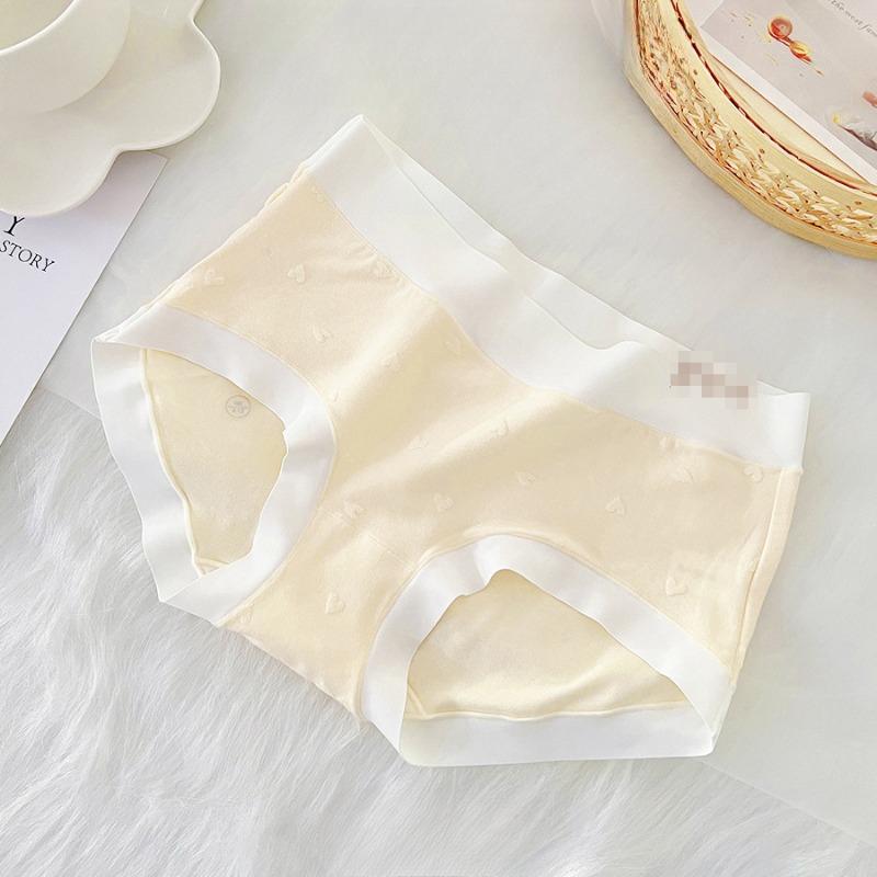 Lingerie Women's Underwear with No Trace Antibacterial Cotton Large Size Hip Hugging Breathable Mid Waist Briefs Triangle Panties