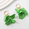 Pinkdudu Fashion Rose Flower Petal Drop Earrings Resin Gradient Color Flower Earrings Women Jewelry PD2385