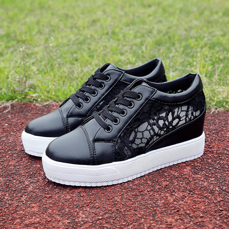 

женские туфли для увеличения роста внутри, женские летние туфли, белые туфли, дышащая сетчатая спортивная обувь, танкетка, каблук-маффин, толстая подошва, одинарные туфли на высоком каблуке 42