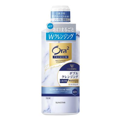 Premium Mouthwash Double Cleansing Clear 550mL Bad Breath Low Finishing Touch for Whitening Care [Refresh Mint] - Mouthwash, Care, Alcohol-Free,