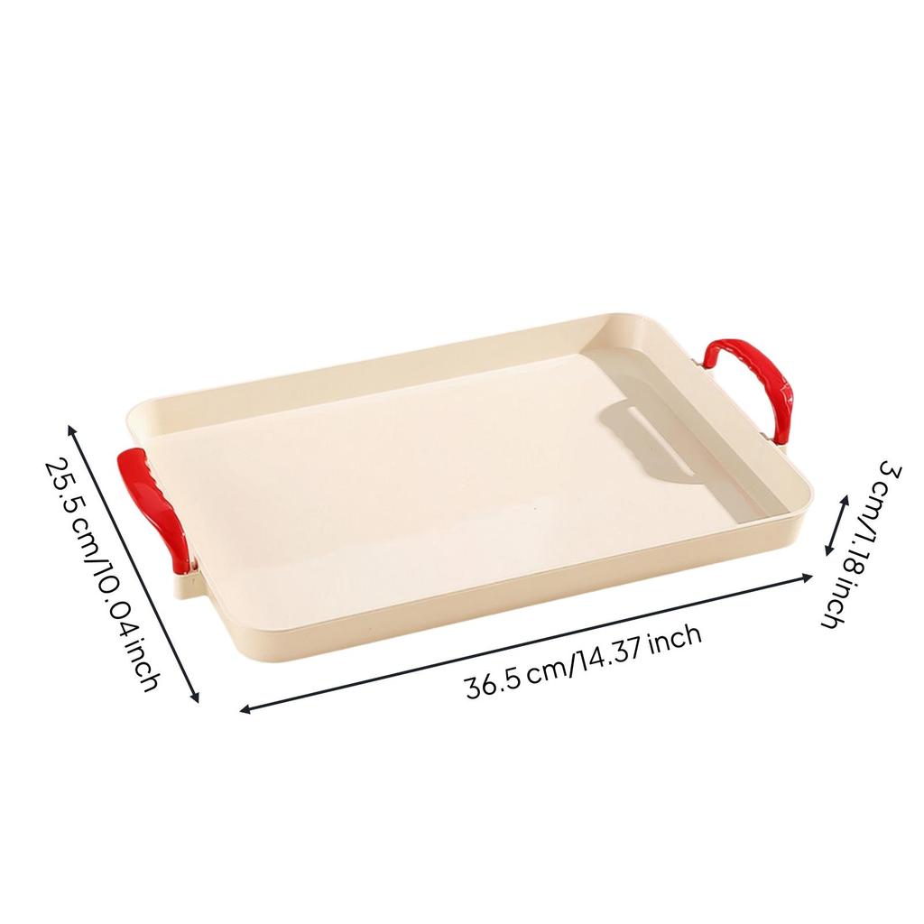 Rectangular Serving Tray with Handles Impact-Resistant