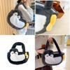 Soft Faux Fur Penguin Shoulder Bag With Magic Tape Closure For Casual Outings