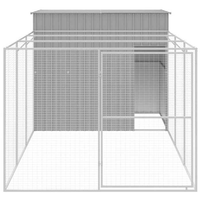 VidaXL Dog Niche with Courtyard Light Grey 214x457x181 Cm, Dog Cage, Dog Shelter, Pet House, Cages 3189126