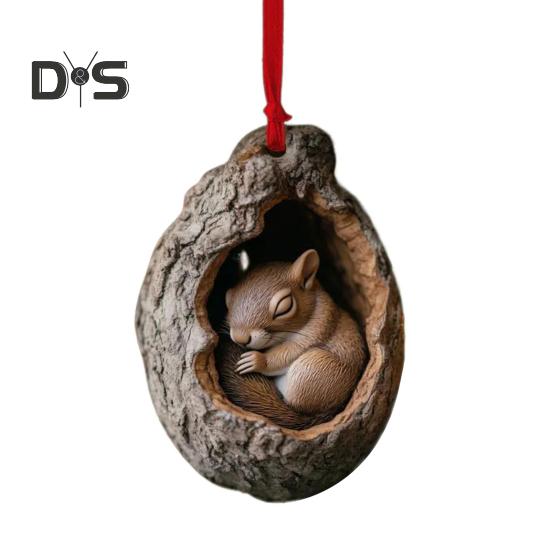 

Овальна акрилова прикраса з тваринами 2D плоска лісова тварина Різдвяна ялинка Висяча прикраса Автомобіль Спальня Тварина Кулон Вітальня Спальня Тварина D