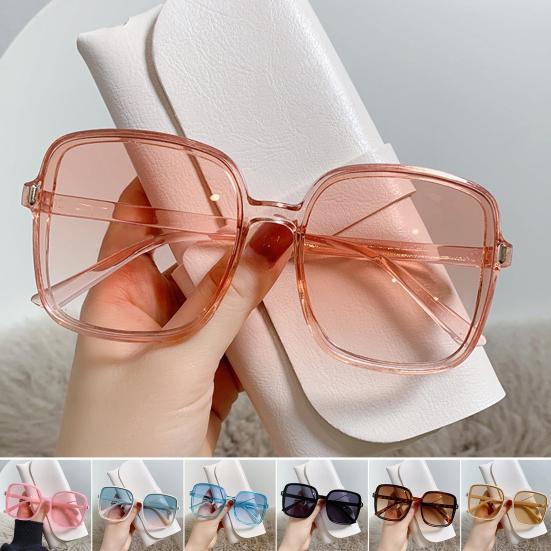 Sunglasses All-match Clear UV-proof` Ultralight Fashion Big Square Frame Gradient Sun Glasses for Taking Vacation
