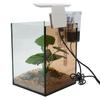 Glass Aquarium Kit LED Clip Light Safe Silent Black Cotton Filtration Free Water Change Small Fish