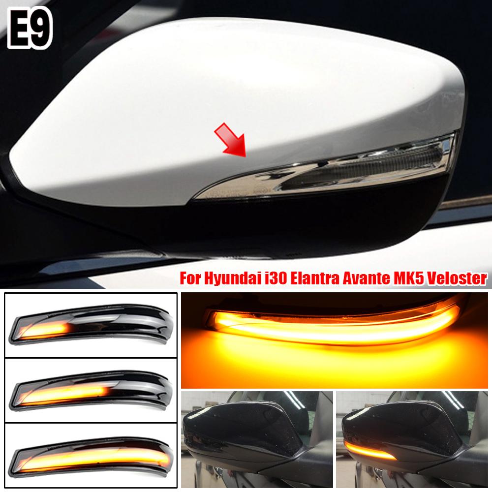 2pcs LED Dynamic Mirror Indicator Light For Hyundai Elantra GT Avante MK5 MD UD 11-15 Veloster i30 GD Flowing Turn Signal Lamp
