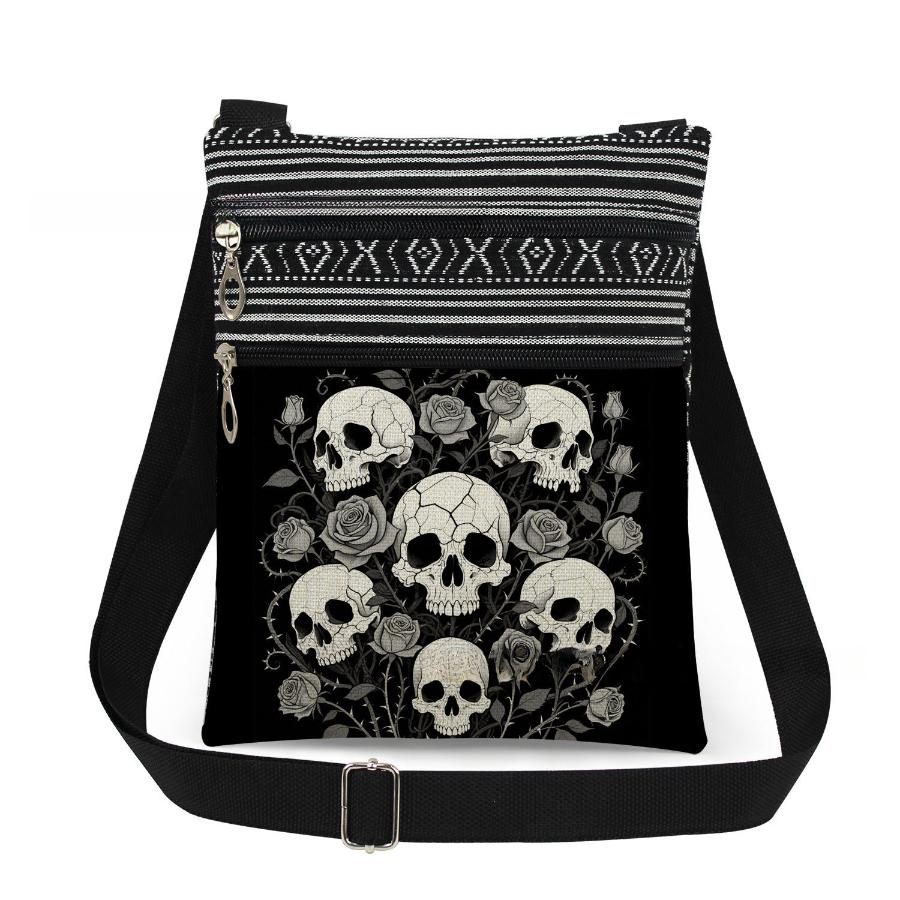 1 Stück Totenkopf-Print-Tragetaschen Damen-Umhängetaschen Postboten-Tasche 6955 CLE