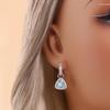 Classic two wear method design women's earrings Natural triangle 8.0mm sky blue topaz 925 sterling silver jewelry for party wear