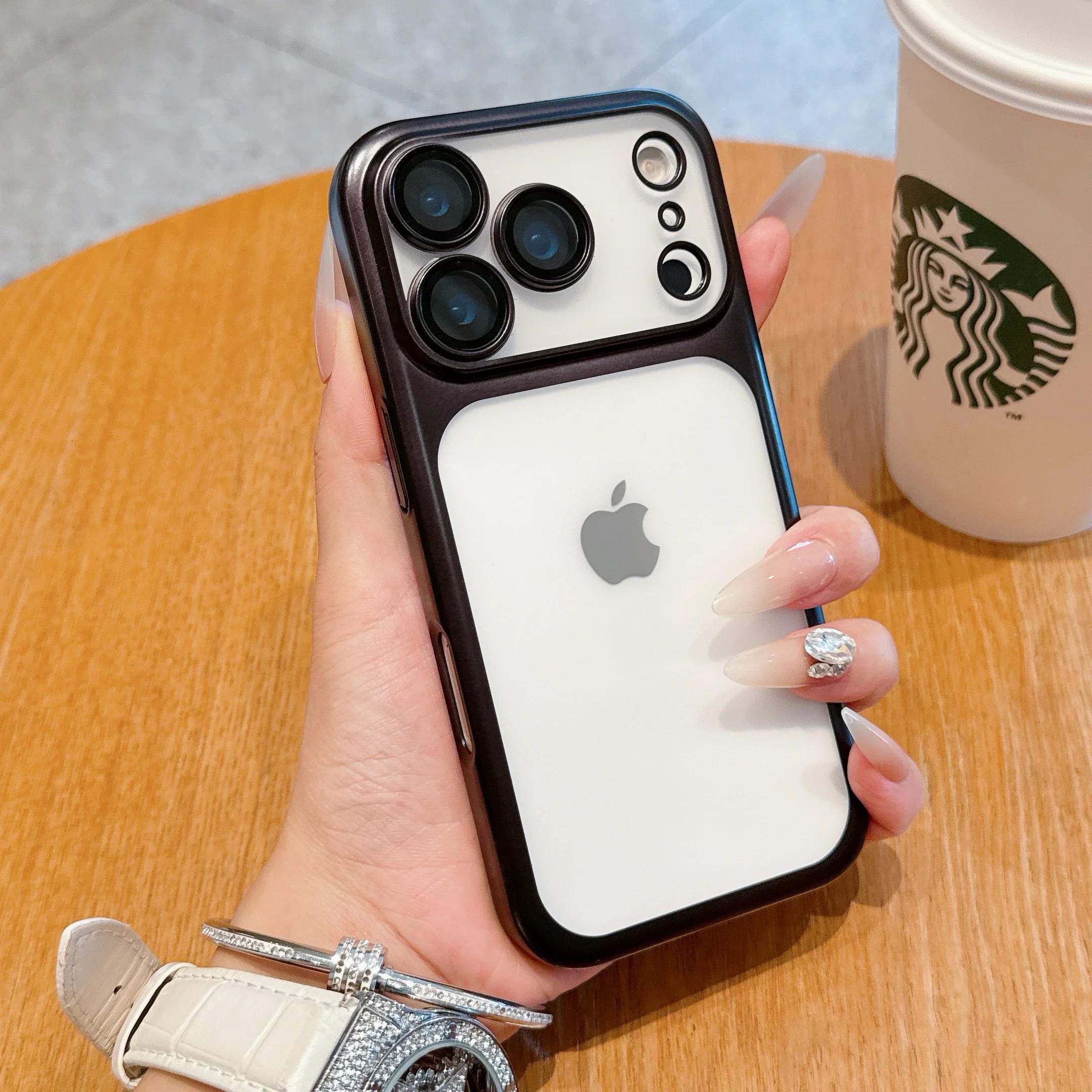 

Прозрачный чехол для телефона для iPhone 17 Pro 16 15 14 13 Pro Max Air Покрытие рамы Пленка для защиты объектива Защита от падения Прозрачная крышка iPhone 16 Pro Max