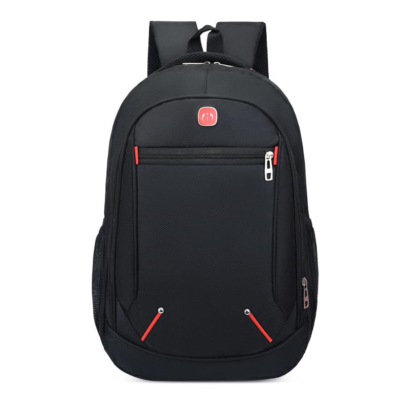 Large-Capacity Student School Bag Casual Solid Color Backpack Material Oxford Men New Backpack Multi-Functional Simple Bag