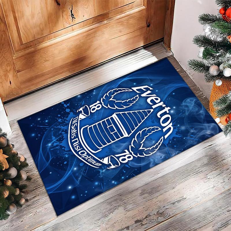 Tappeto in Velluto di Cristallo con Stampa Calcio Everton, Comodo Assorbente d'Acqua Antiscivolo Tappeto per Pavimenti Interni