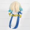 Parrucca Michael Kaiser Uomo 50cm Media Lunga Giallo Chiaro Blu Parrucca Cosplay Anime Parrucche Cosplay Resistenti al Calore Parrucche Sintetiche