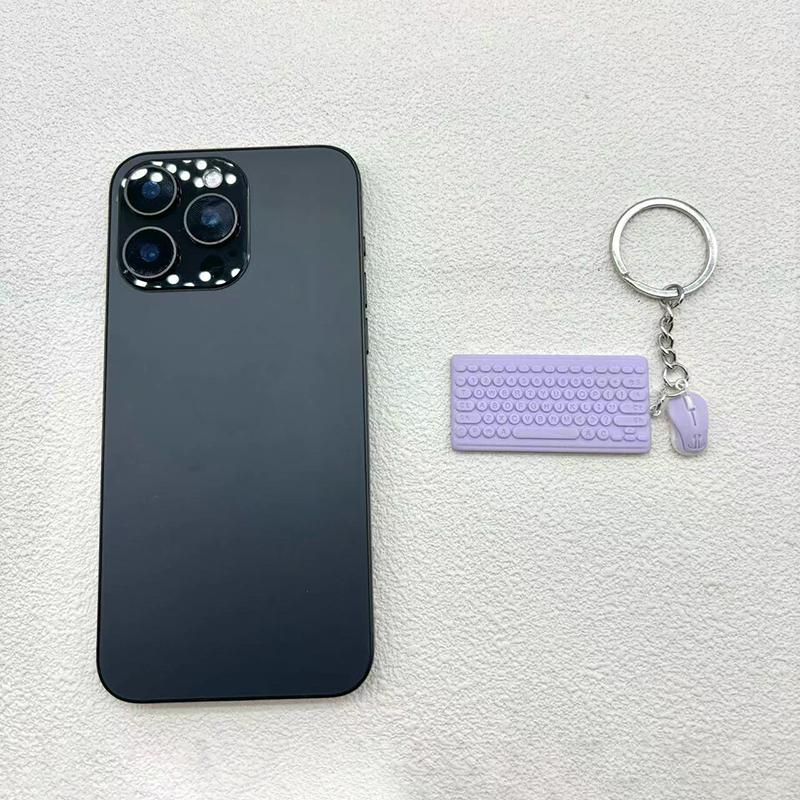 Creative Mini Keyboard Mouse Keychain Cute Simulation Key Ring Pendant School Bag Pendant Keychain Accessory Gift