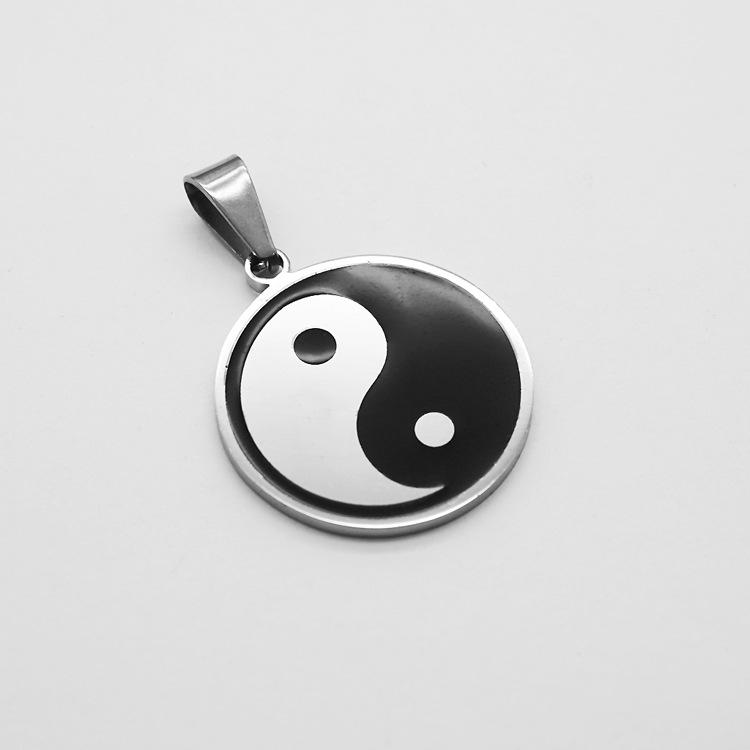 Retro Tai Chi Bagua Pendant - Punk Hip Hop Jewelry for Men & Women In Titanium Steel