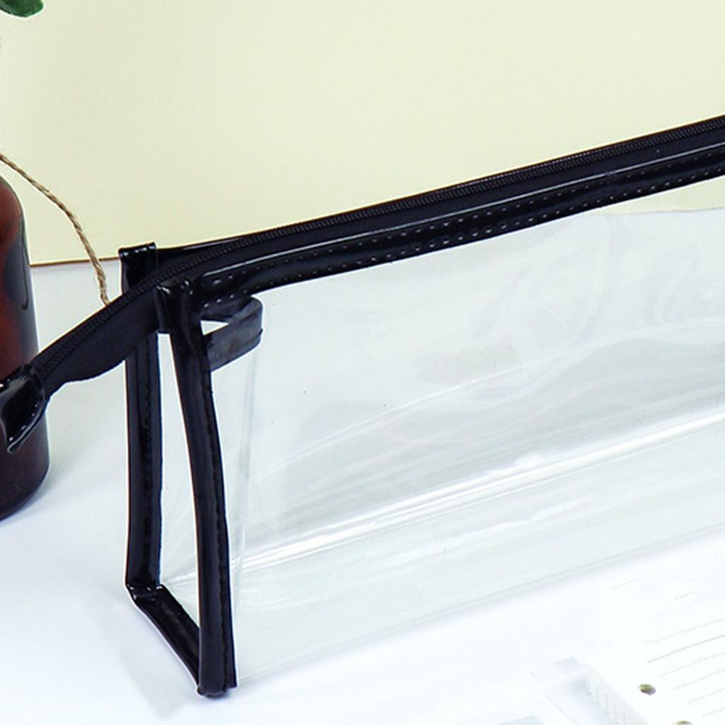 Clr Pencil Case Large Capacity Waterproof Portable Minimalist PVC Transparent Pen Bag for Stationery Cosmetics