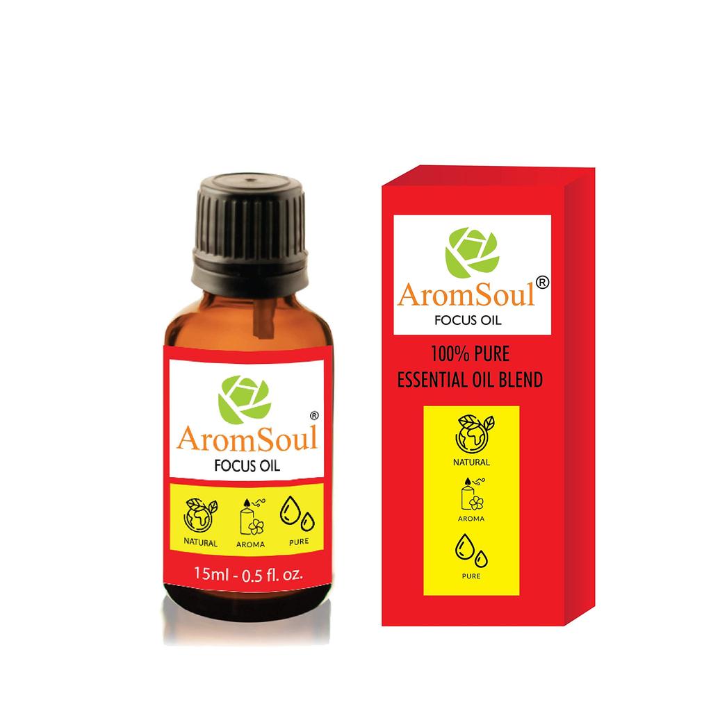 Aromsoul Premium Focus Essential Oil Blend 15 Ml - Pure & Natural