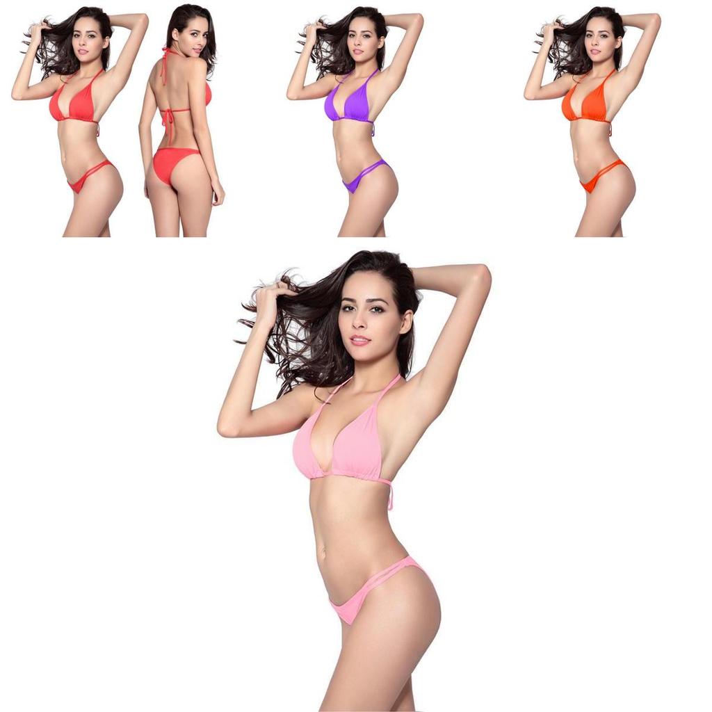 Premium Quality Thong Bathing Suit High Waist Swimsuit Beautiful Solid Brazilian Bikini Set For Women