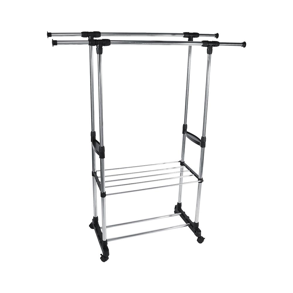 Adjustable Rolling Garment Rack Clothes Storage Drying Hanging Wardrobe Storage Organizer