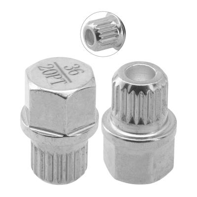 Anti-Theft Wheel Lock Lug Nut Wheel Lock Lug Nut Removal Key Wheel Lock Lug 36/20PT Anti-Theft Wheel Lock Lug Car Spare Parts