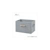 YAMAZEN Storage Boxes, Set of 2, Wooden Handles, Linen-like Fabric Front, Compatible with Color