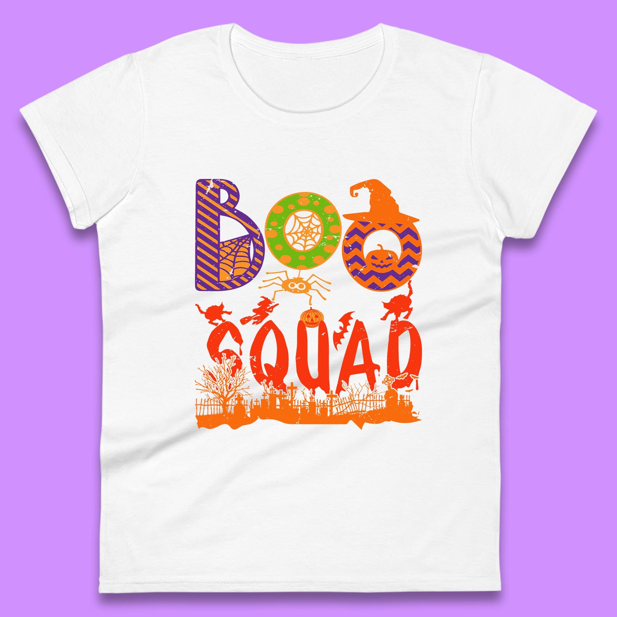 Boo Squad Halloween Matching Costume Horror Boo Crew Womens Tee T Shirt Mens Tops Unisex Top XL