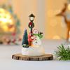 Glowing Resin Christmas Decor Mini House Lamp Ornament Light Up Festive Table Decor Holiday Gift Warm White LED Night Light Christmas Scene