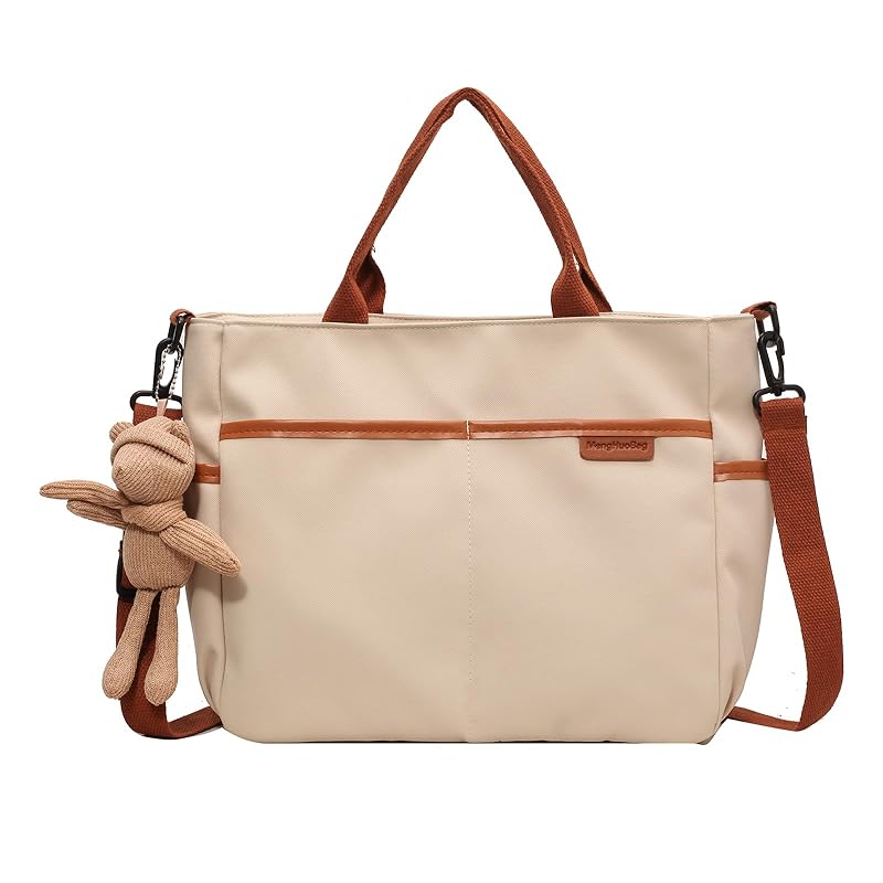 

[maytopia] tote bag shoulder bag messenger bag crossbody bag tote bag handbag ladies With zipper light large capacity A4 canvas lightweight Shoulder