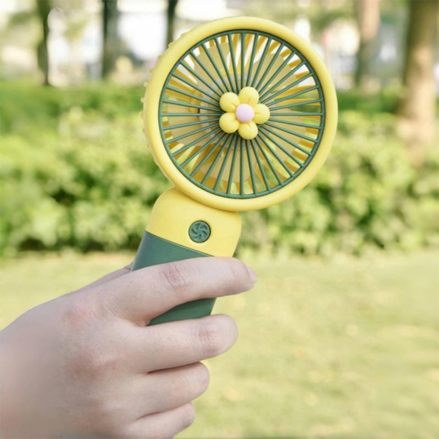 Mini Portable Handheld Cooling Fan, Cute Cartoon USB Rechargeable Fan, Ideal Summer Gift for Student Office Outdoor Travel