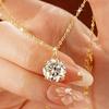 2026 New Minimalist Hip Hop Elegant Fashion Shiny Moissanite V-Neck Collarbone Chain Simple Solitaire Pendant Necklace for Women