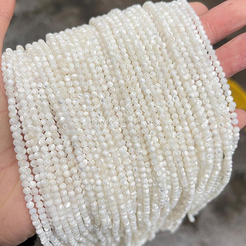 Jingde Jewelry Natural White Horse Hoof Snail Shell Beads, 2-4mm Round DIY Jewelry Accessories