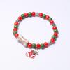 European & American Christmas Stocking Beaded Ceramic Bracelet - Sweet Holiday Jewelry Gift for Women