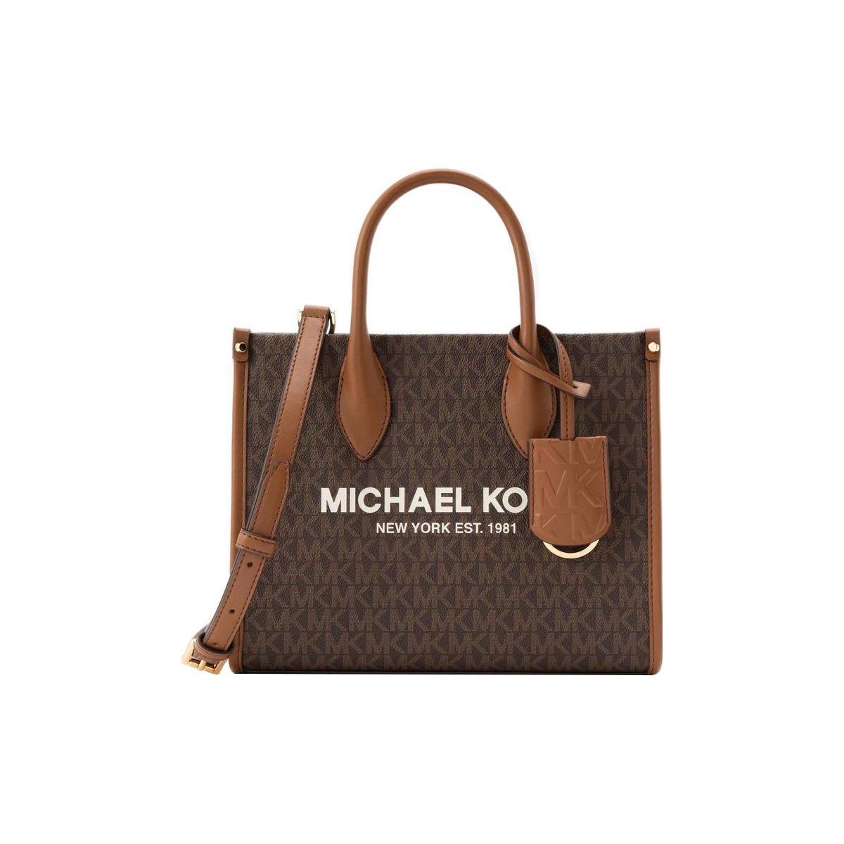 

Новая женская сумка MICHAEL KORS Mirella из канвы с покрытием, сумка на руку, сумка на плечо, сумка через плечо, коричневая 35F2G7ZC5B-200 24.6*8.9*19.1CM