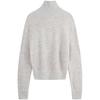 Calvin Klein Wool Blend Embroidered Half Zip Knit Sweater Women sweater Pearl-Gray J224565