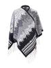 Winter Scarf Women Layers Poncho Elegant Wool Houndstooth Print Tassel Wraps Shawl Scarve Capa Para Pashmina Cloak High Quality