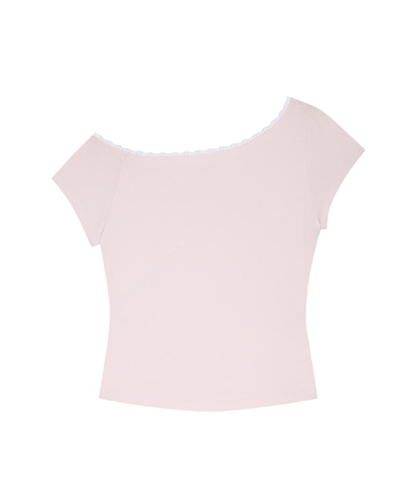 ILLIGO Saeso Floral One-Shoulder Shirred Top Pink
