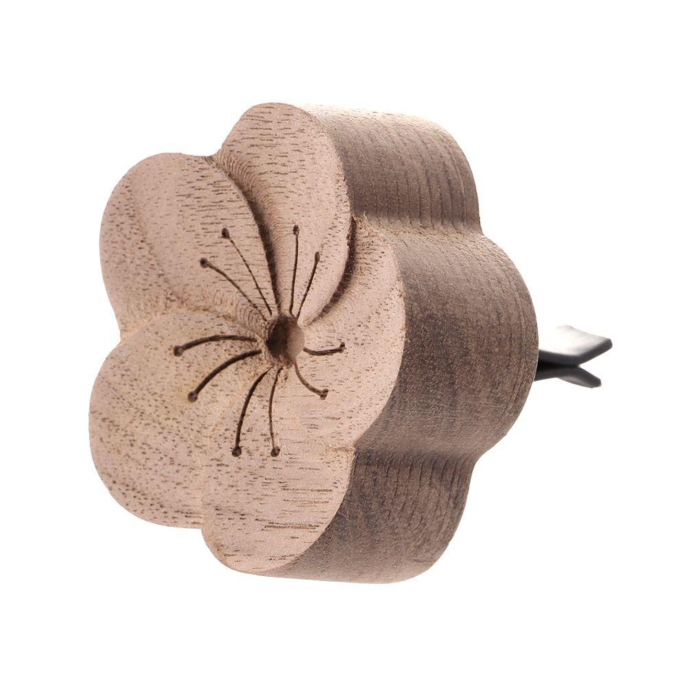 1Pc Diffused Wood Aroma Essential Oil Diffuser Essential Oil For Sleep Flower Shape Wooden Essential Oil Aromatherapy Car Supply Air Fresheners 2