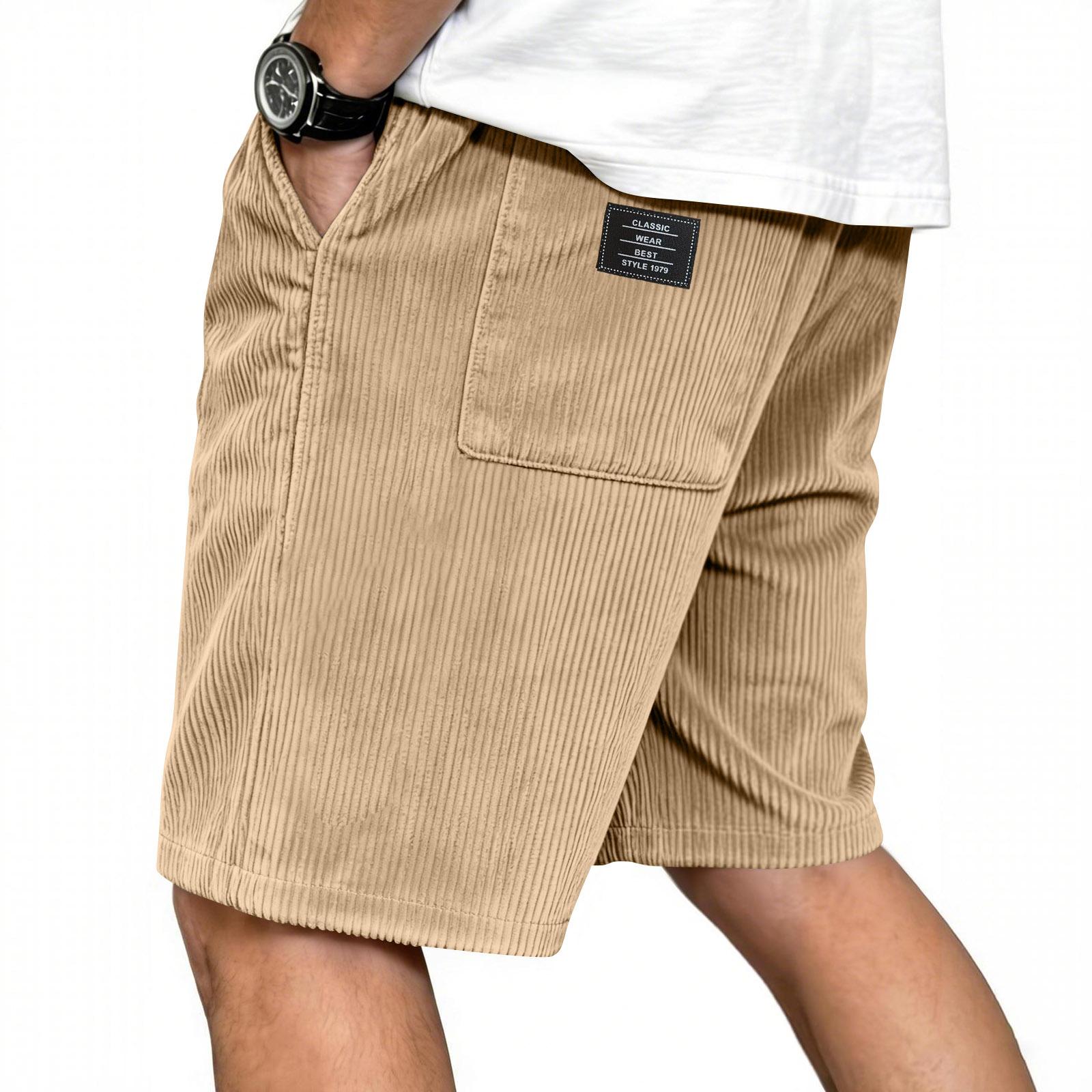 Men s Drawstring Casual Shorts Men s Straight Beach Shorts XXXL хаки